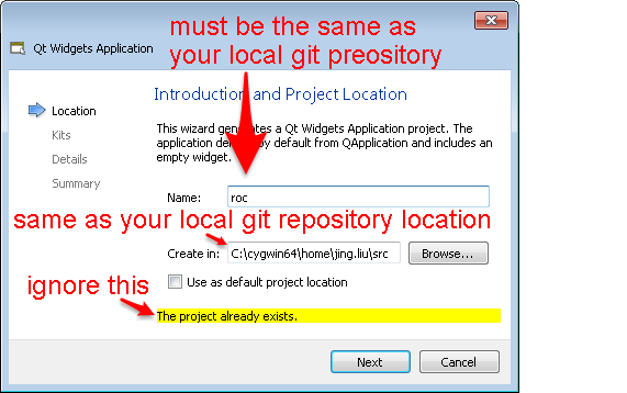create Qt project in local git
repository