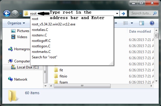 Launch root in Windows file
browser