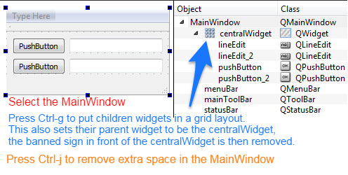 laying out widgets in
centralWidget