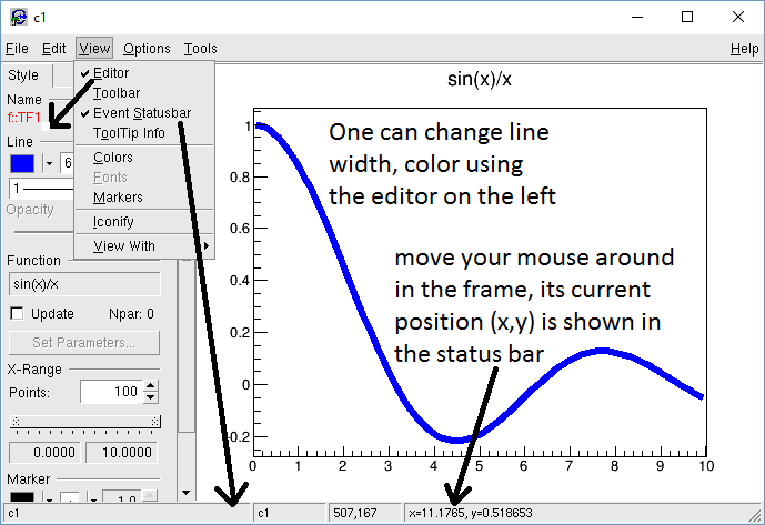 ROOT canvas structure